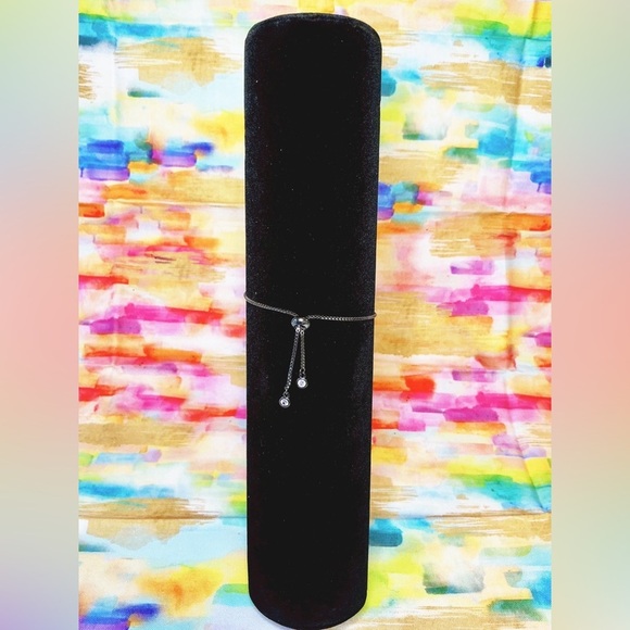 Rainbow Crystal Evil Eye Slider Chain Gun Metal Bracelet Hand Crafted - Picture 4 of 4